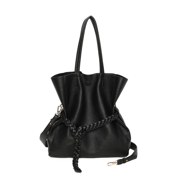Borsa shopper con fibbia intrecciata