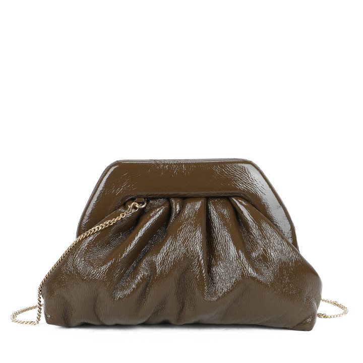 Crossbody bag with shiny fabric