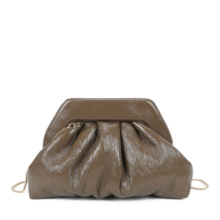 Crossbody bag with shiny fabric