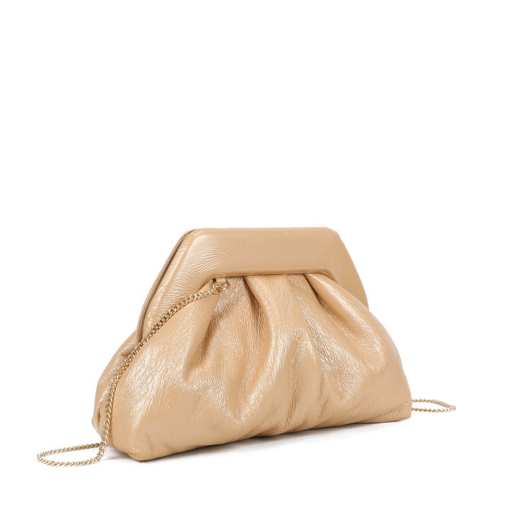 Crossbody bag with shiny fabric