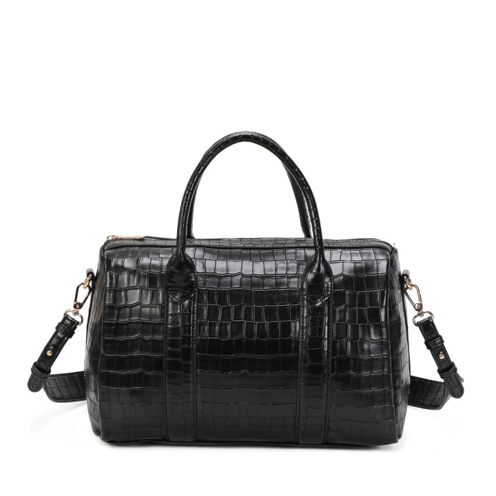 Borsa a mano con texture coccodrillo