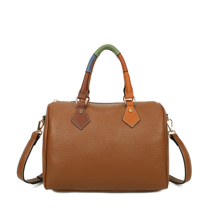 Shopper bag with colorful handle