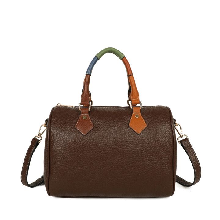 Shopper bag with colorful handle