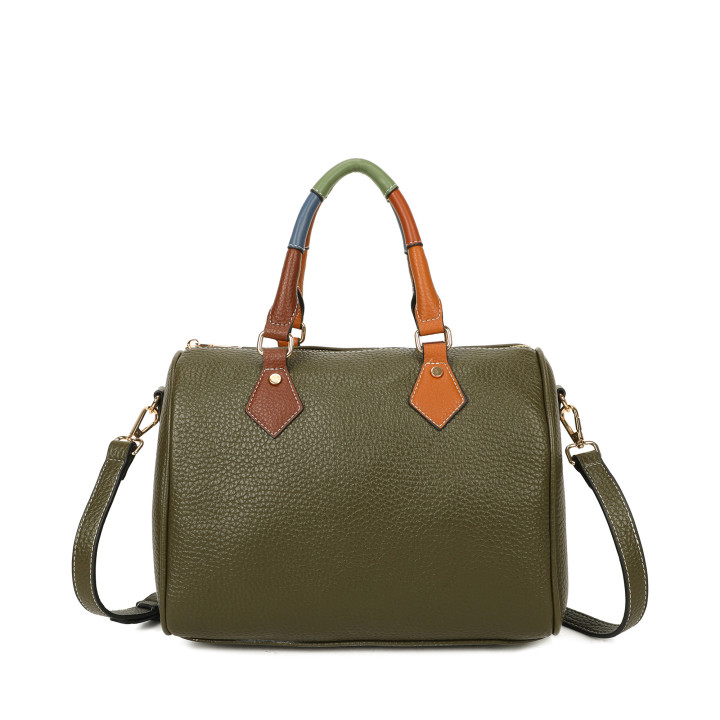 Borsa shopper con manico colorato