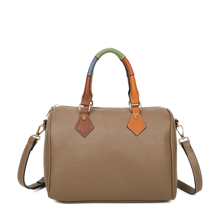 Shopper bag with colorful handle