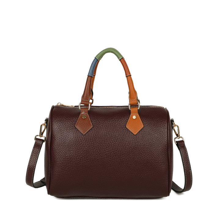 Borsa shopper con manico colorato