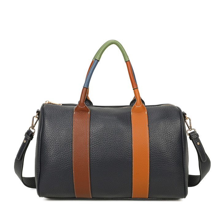 Shopper bag with colorful handle