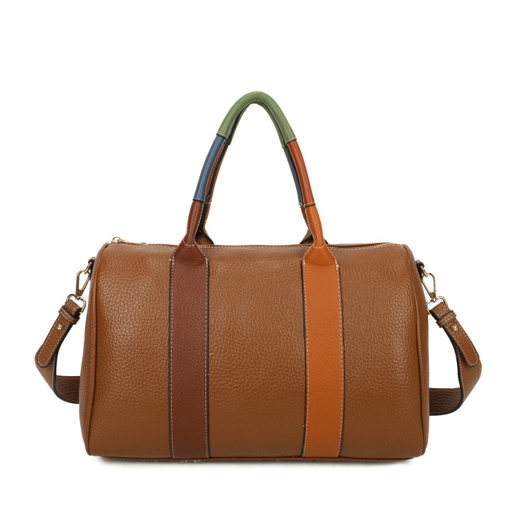 Shopper bag with colorful handle