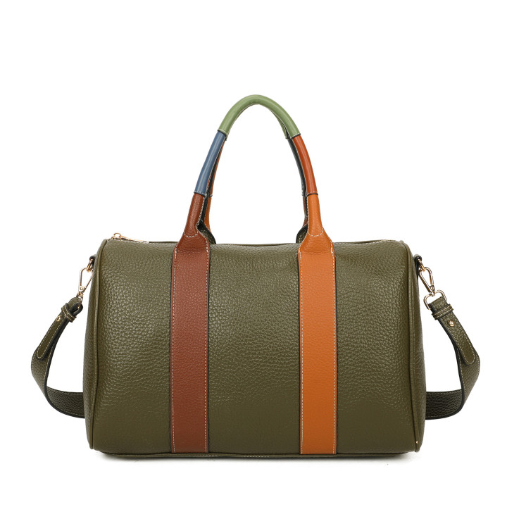 Shopper bag with colorful handle