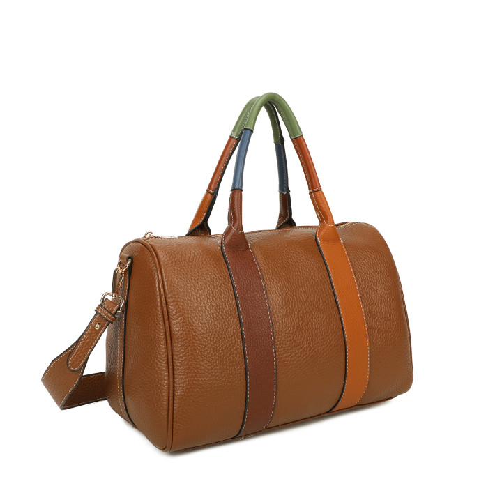 Shopper bag with colorful handle