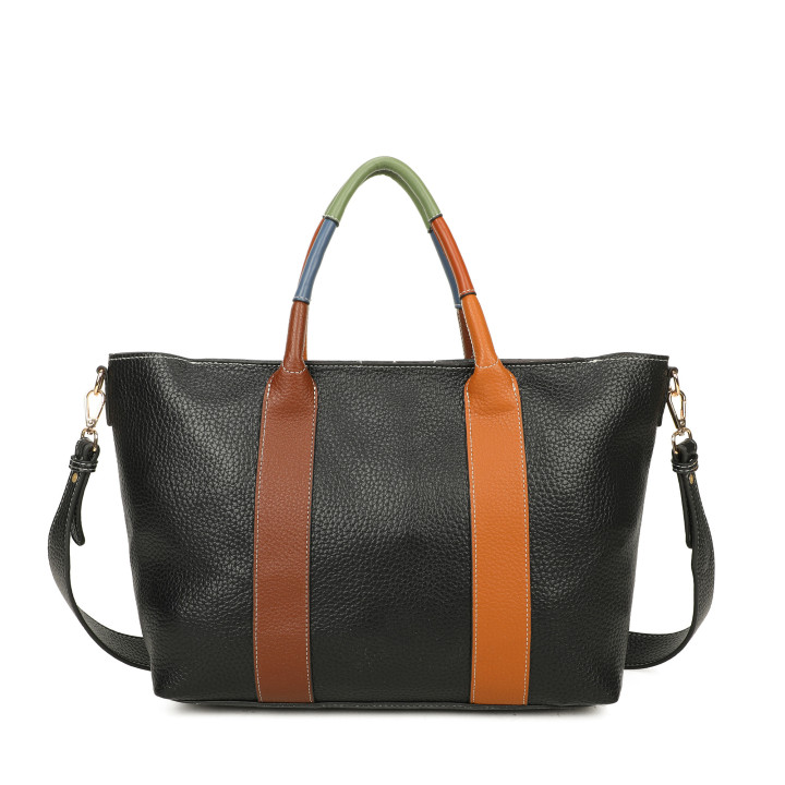 Borsa shopper con manico colorato