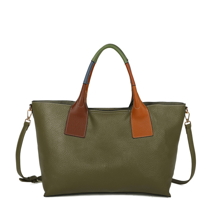 Shopper bag with colorful handle