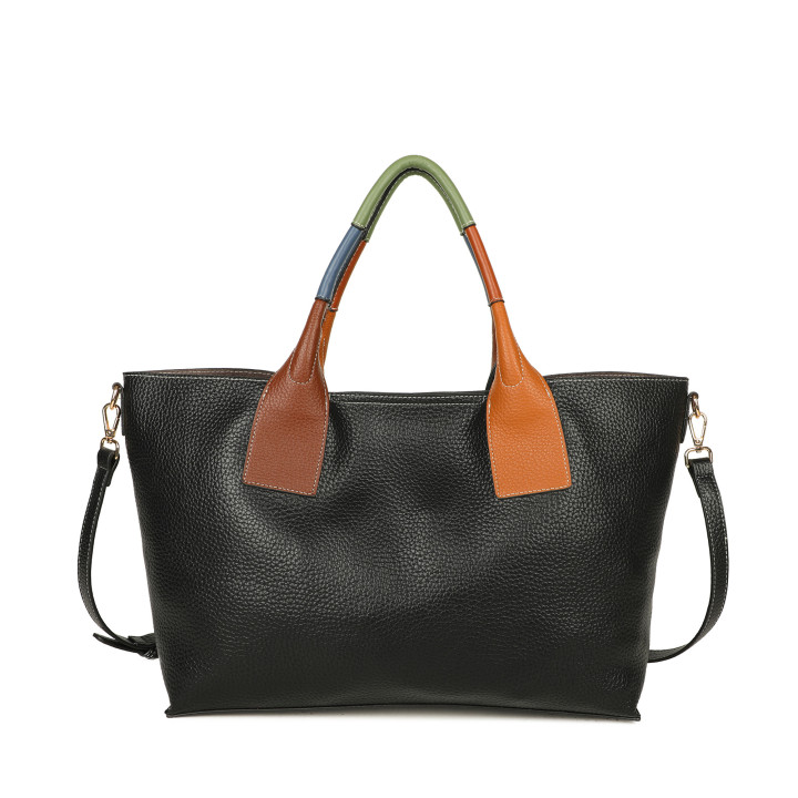 Shopper bag with colorful handle