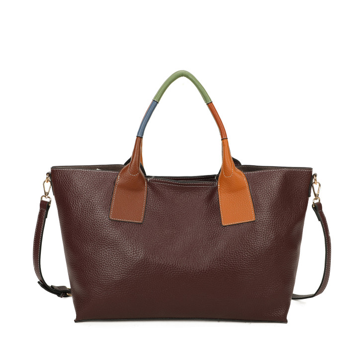 Shopper bag with colorful handle