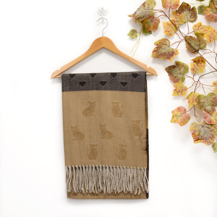Scarf with cat print GB