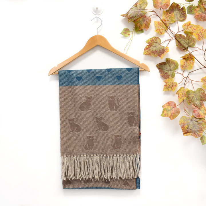 Scarf with cat print GB