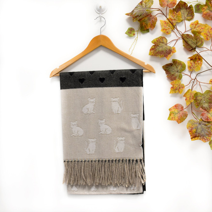 Scarf with cat print GB