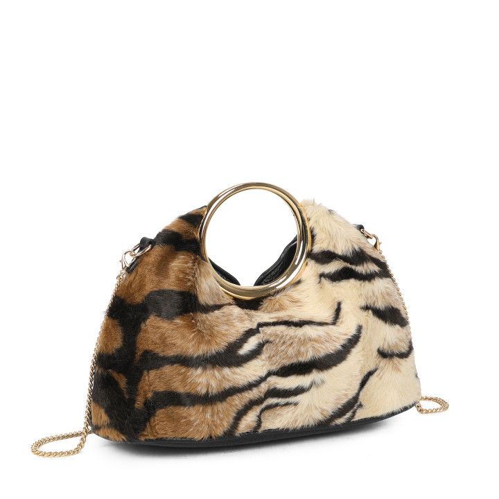 Borsa a mano con stampa animalier