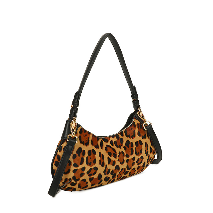 Borsa a spalla con stampa animalier