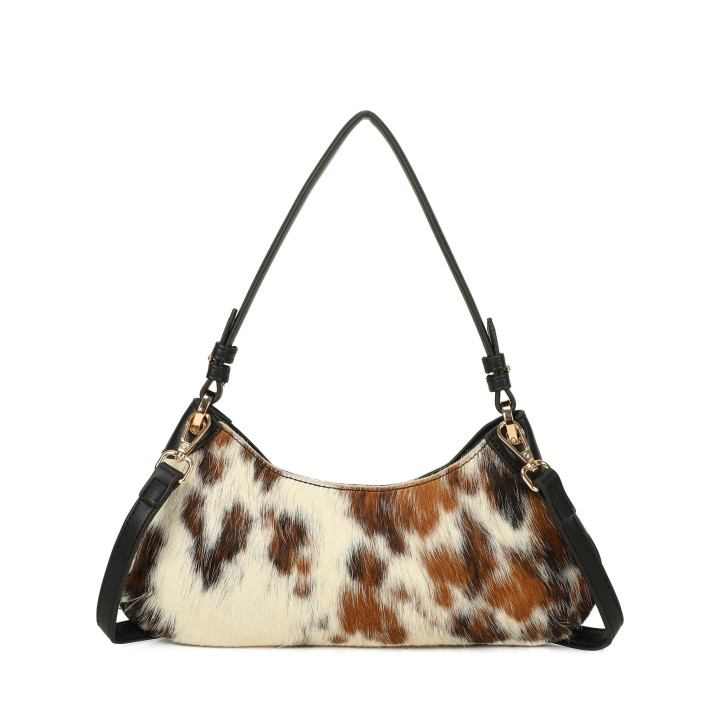 Shoulder bag with animal print
