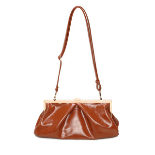 Crossbody bag with shiny fabric