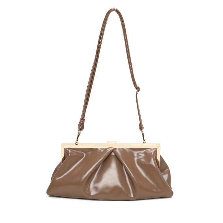 Crossbody bag with shiny fabric