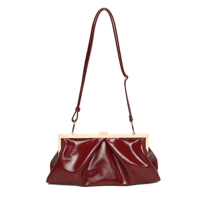 Crossbody bag with shiny fabric