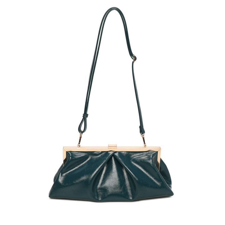 Crossbody bag with shiny fabric