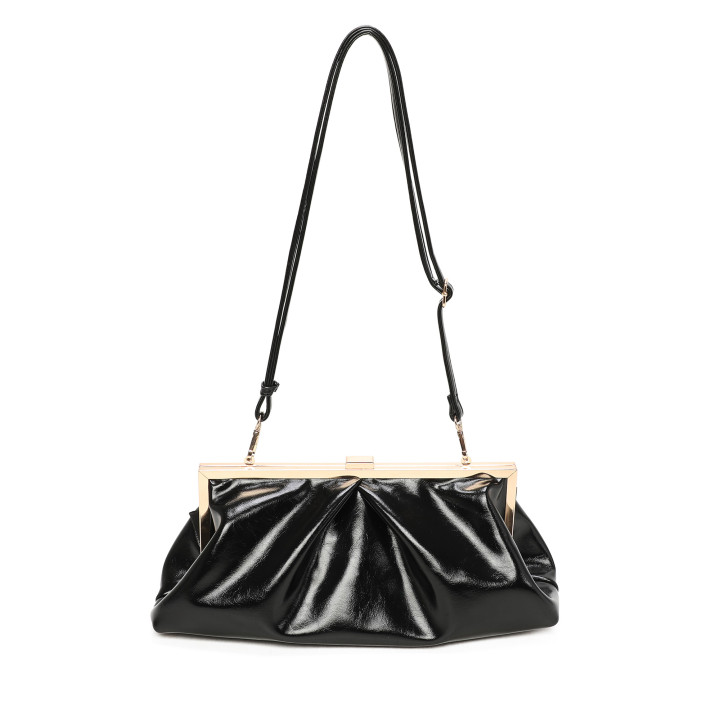 Crossbody bag with shiny fabric