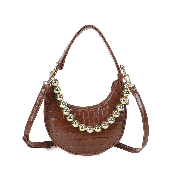 Shoulder bag with croc texture