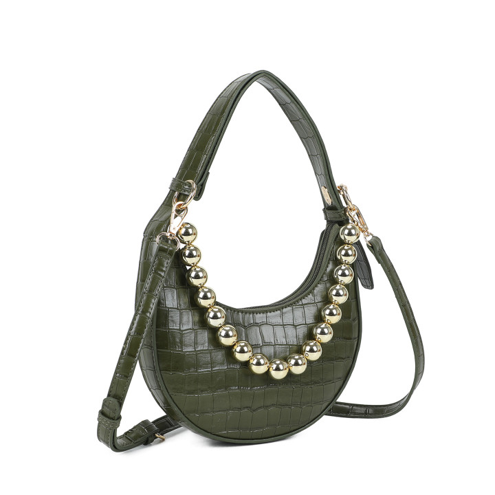 Shoulder bag with croc texture
