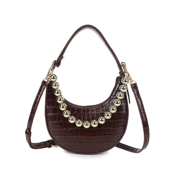 Shoulder bag with croc texture