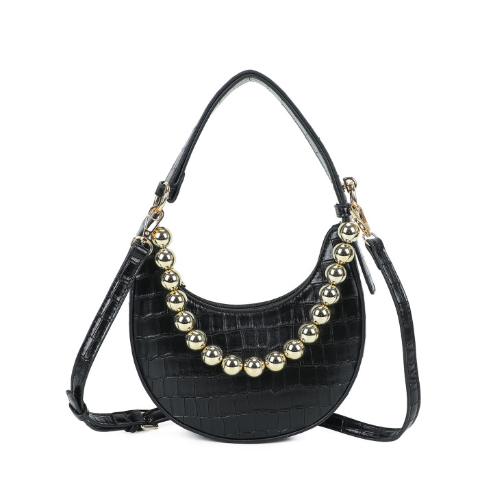 Shoulder bag with croc texture