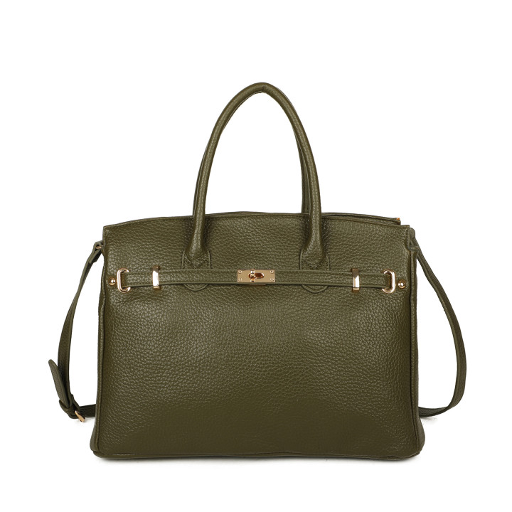 Shopper Bag with Gold Details