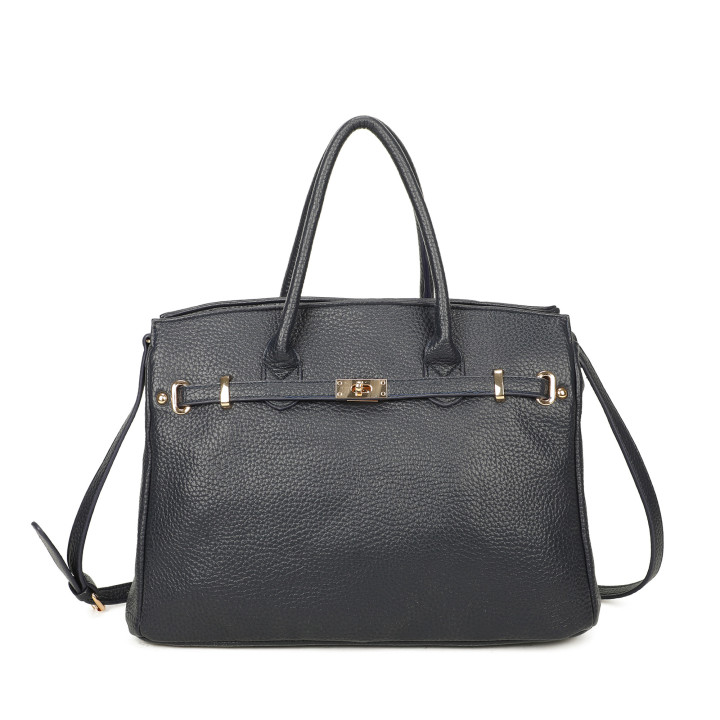 Shopper Bag with Gold Details