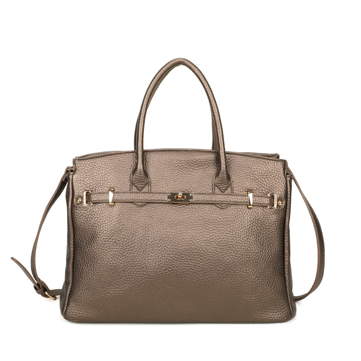 Bolso Shopper con detalles dorados