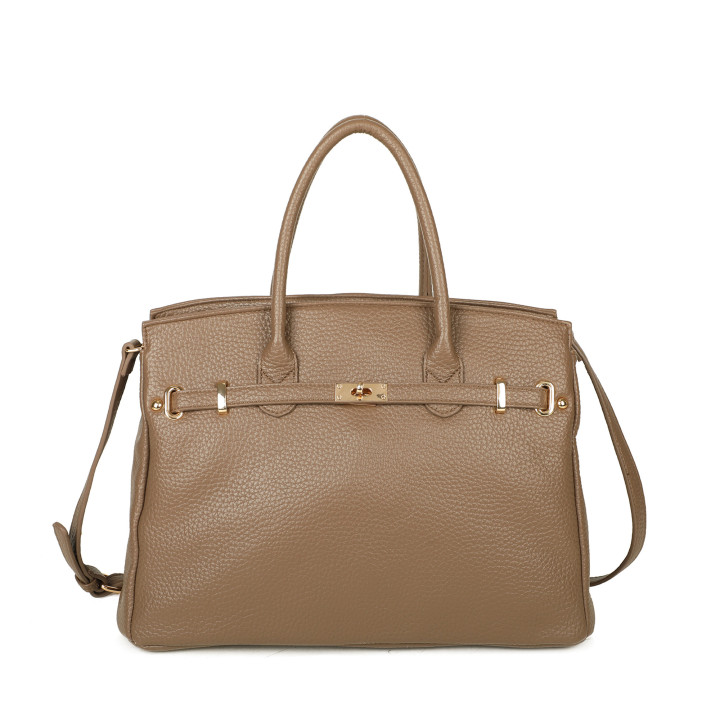 Shopper Bag with Gold Details