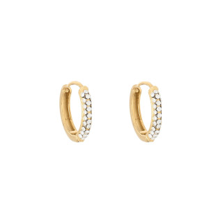 Delicate Stainless Steel Hoop Earrings with Zirconia