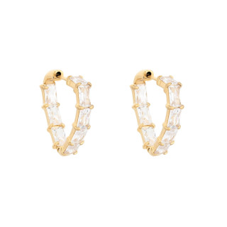 Delicate Stainless Steel Hoop Earrings with Zirconia