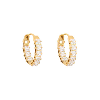 Delicate Stainless Steel Hoop Earrings with Zirconia