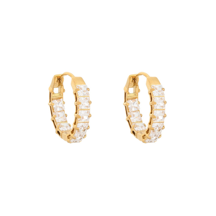 Argolas Delicate aço com zircônias Argolas Delicate aço com zircônias