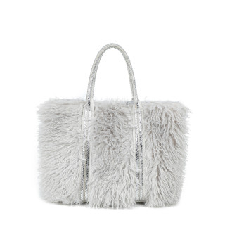 Shopper bag with fur and glitter