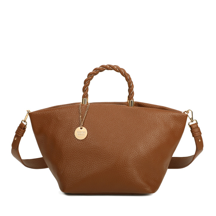 Borsa shopper manico intrecciato
