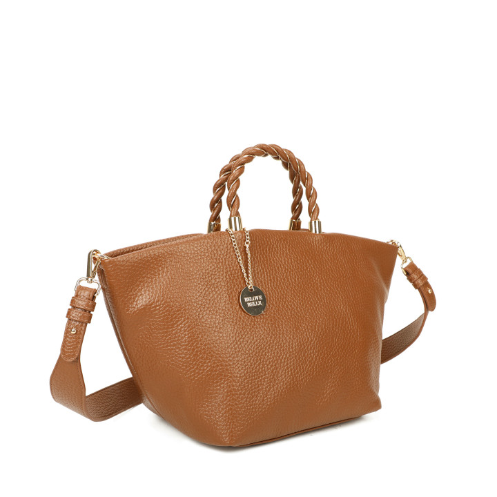 Borsa shopper manico intrecciato