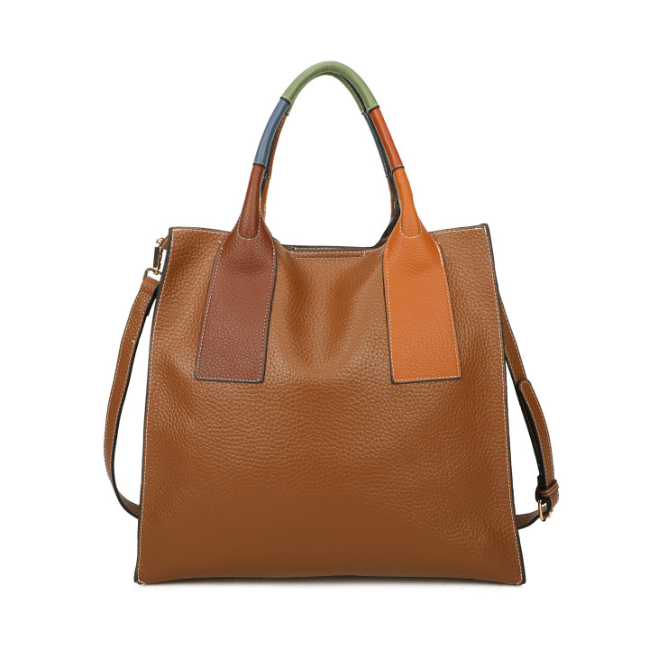Borsa shopper manico multicolore
