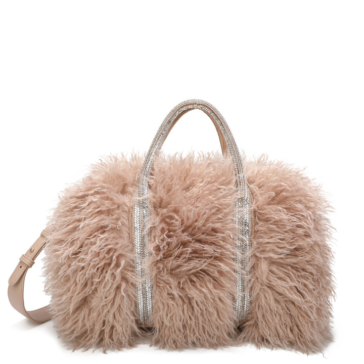Borsa shopper con pelliccia