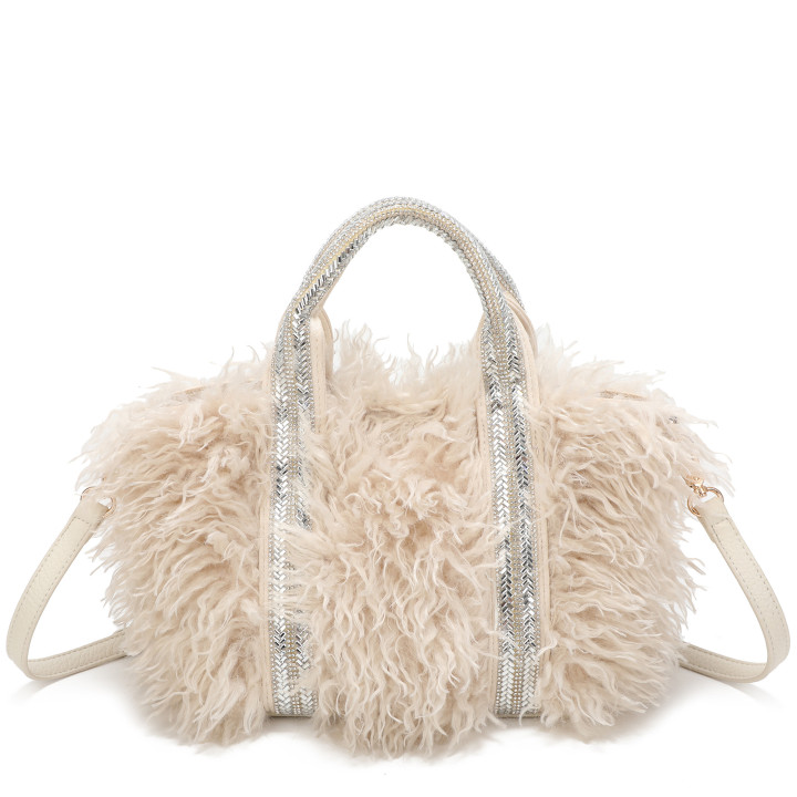 Sac shopper avec fourrure