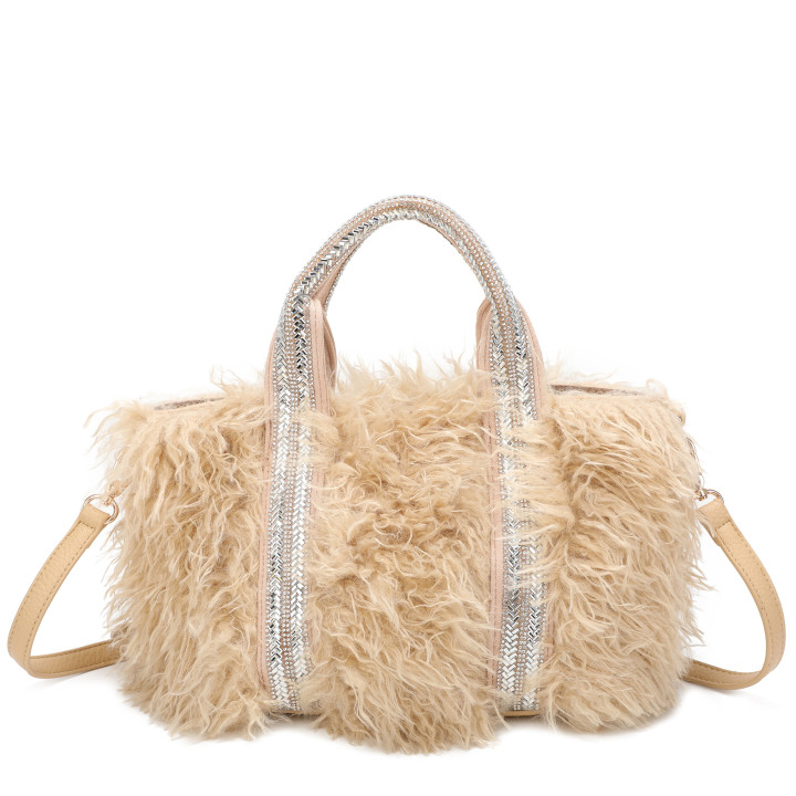Shopper bag with fur