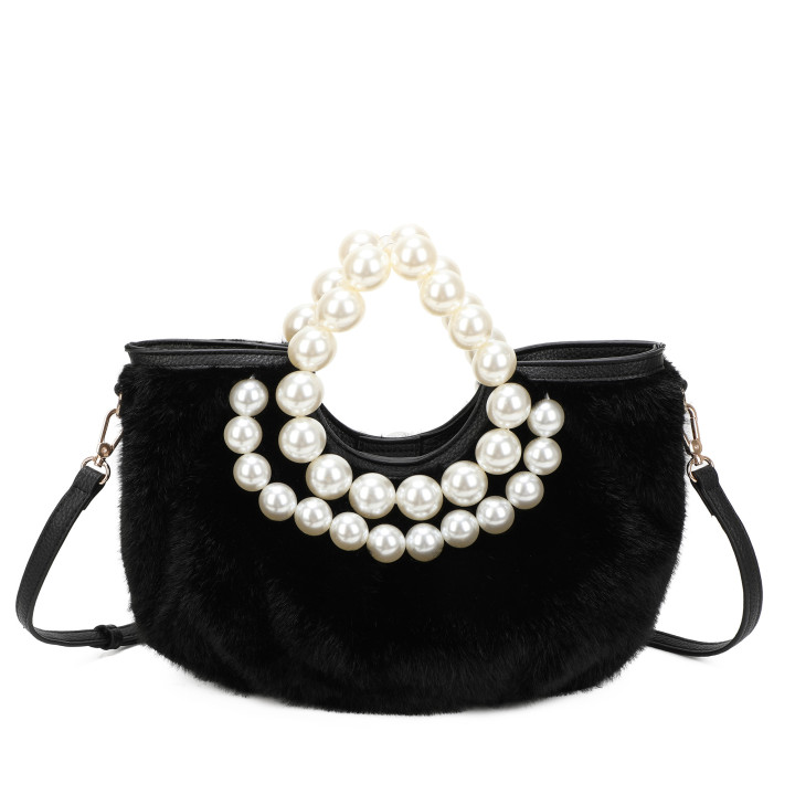 Shopper bag with short fur