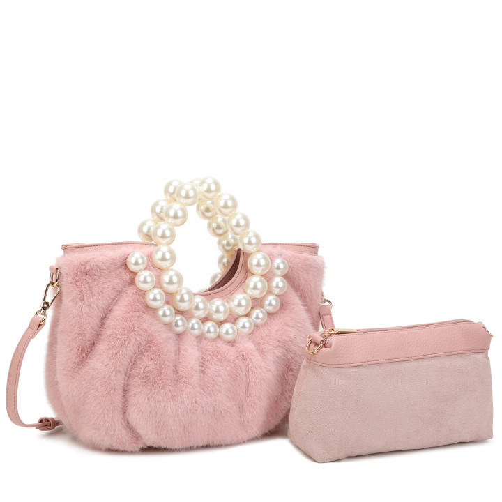 Shopper bag with short fur